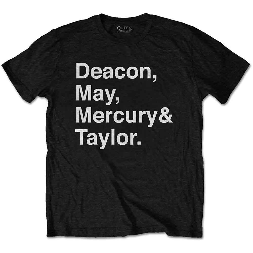 Queen - Helvetica Band - T-Shirt Black
