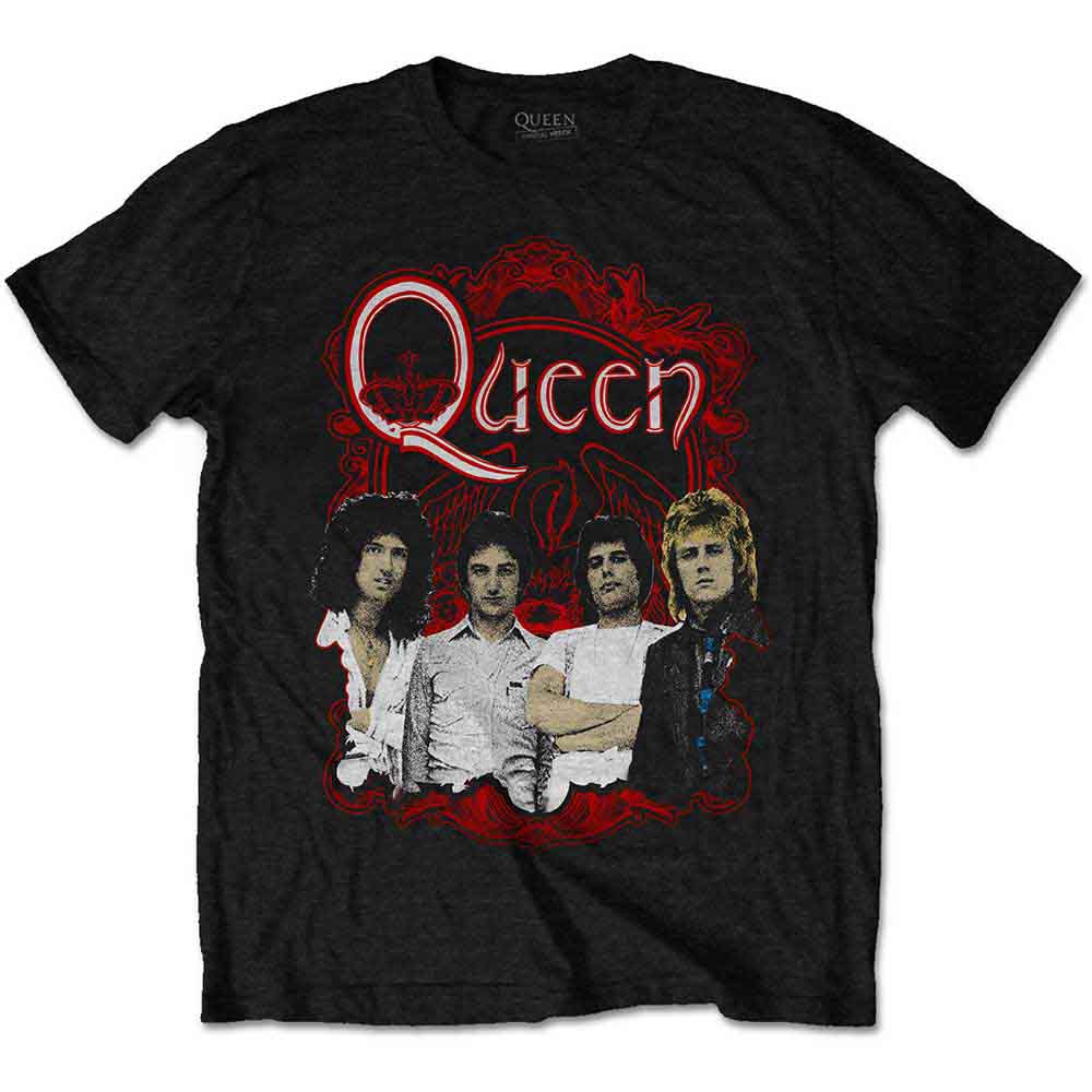 Queen - Ornate Crest Photo - T-Shirt Black