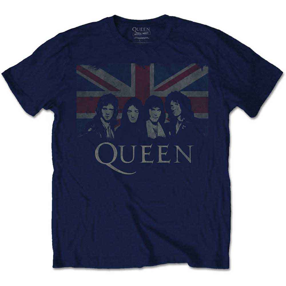 Queen - Vintage Union Jack - T-Shirt Blue