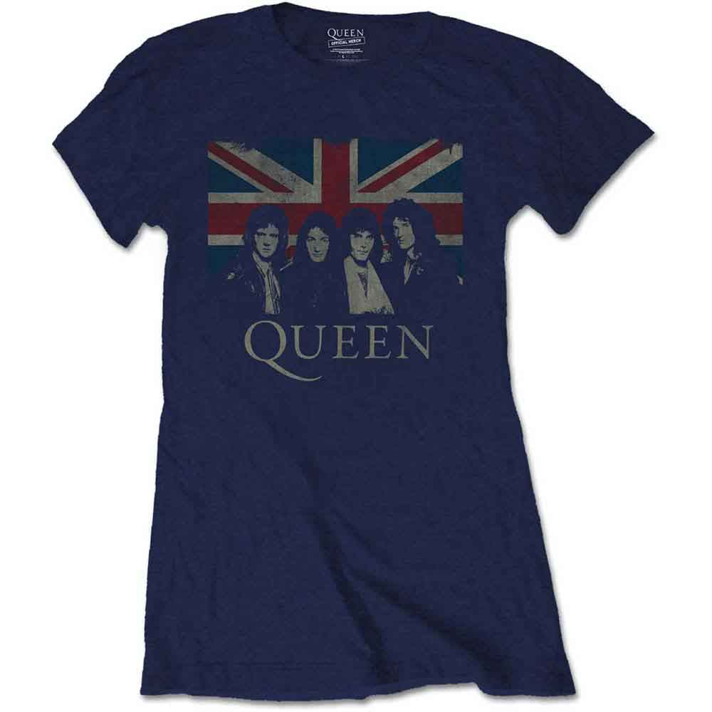 Queen - Vintage Union Jack - T-Shirt Blue