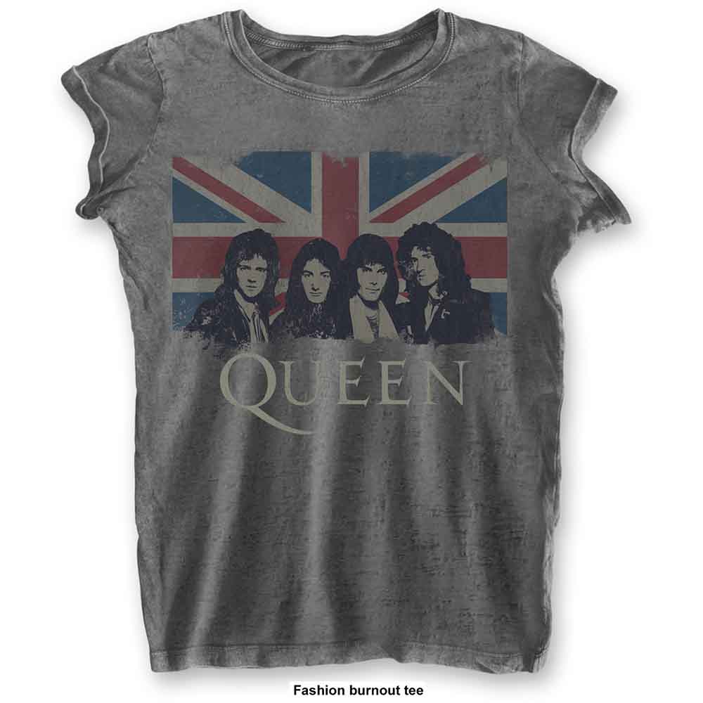 Queen - Vintage Union Jack - T-Shirt Grey