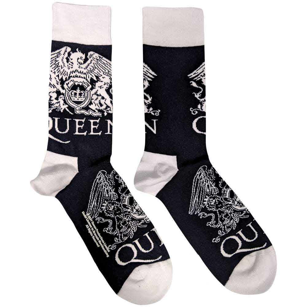 Queen - White Crests - Socks Blue