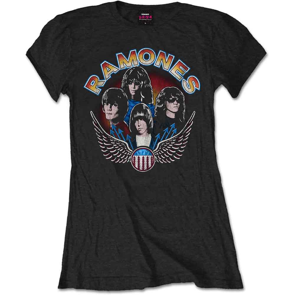 Ramones - Vintage Wings Photo - T-Shirt Black
