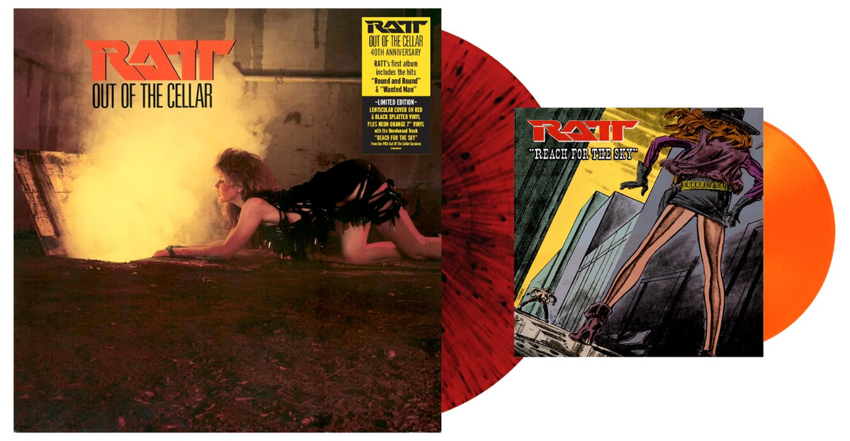 Ratt - Out Of The Cellar: 40th Anniversary Edition (Limited Edition, Red/Black Splatter & Neon Orange Colored Vinyl) (Bonus 7" Single) - Vinyl