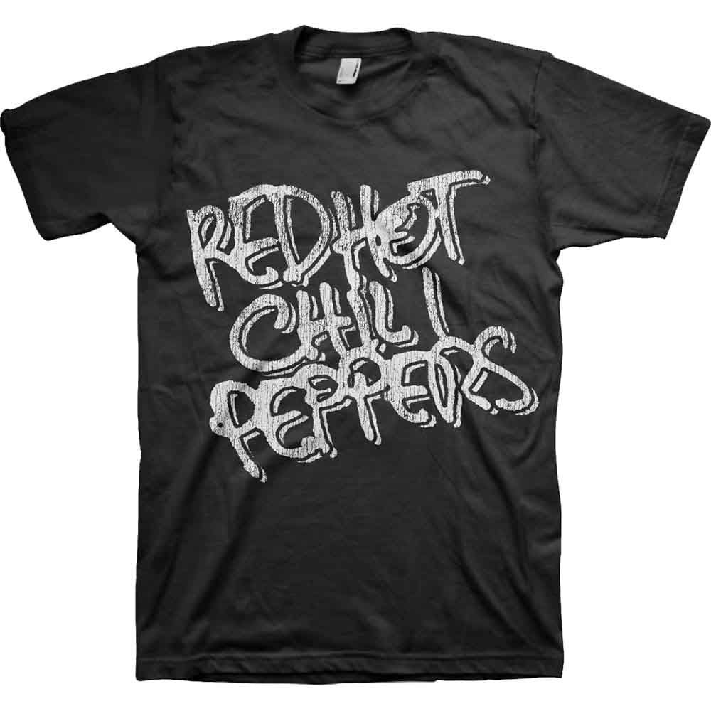 RED HOT CHILI PEPPERS - Black & White Logo - T-Shirt Black