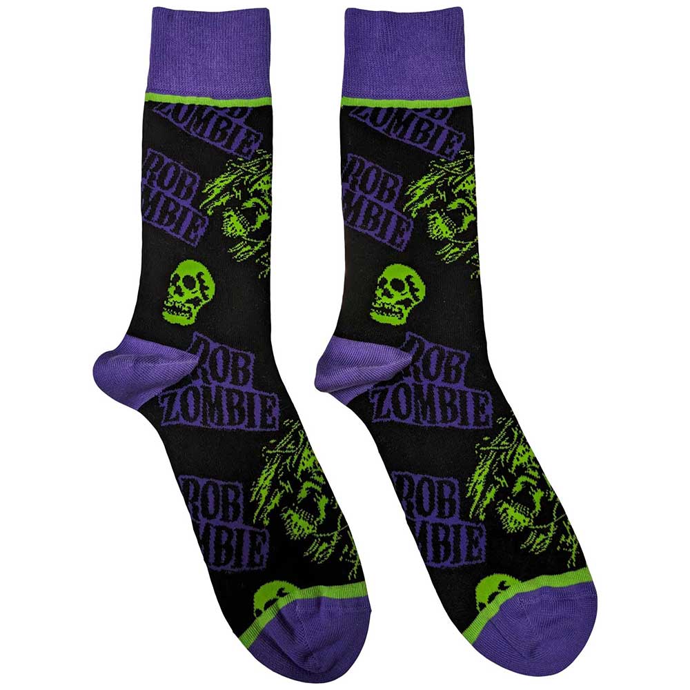 Rob Zombie - Skull Face Green/Purple - Black