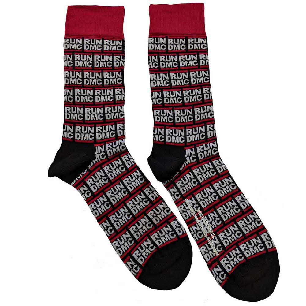 Run Dmc - All Over Logo - Socks Black