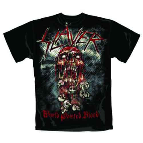 SLAYER - World Painted Blood Skull - T-Shirt Black
