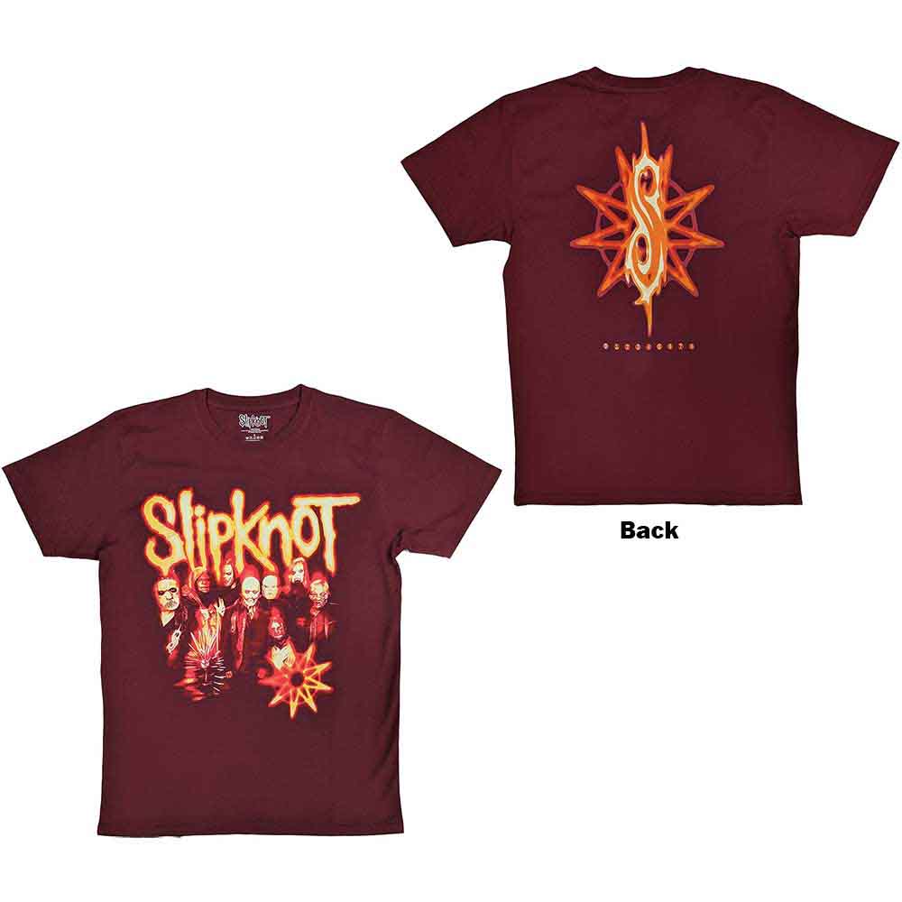 Slipknot - The End So Far Group Photo Tribal S Nonogram - T-Shirt Red