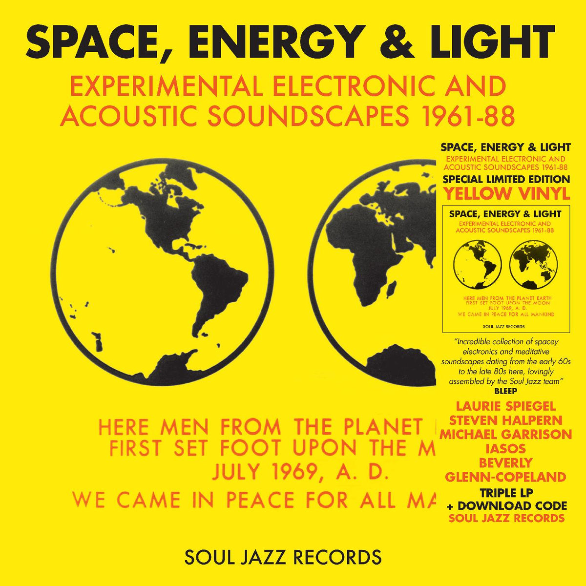 Soul Jazz Records Presents - Space, Energy & Light: Experimental Electronic And Acoustic Soundscapes 1961-88 (YELLOW VINYL) - Vinyl