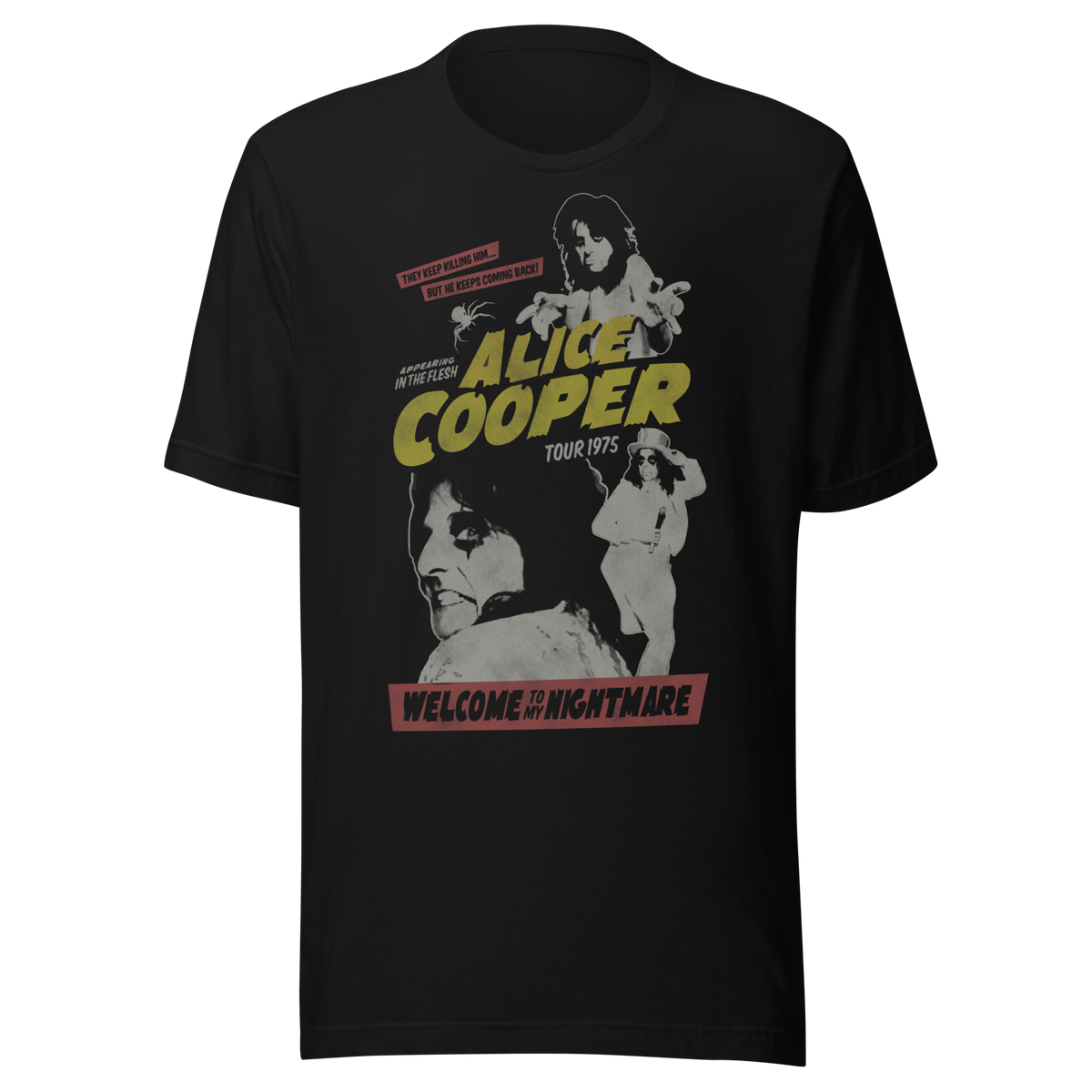 Alice Cooper - 1975 Tour Vintage T-Shirt - Black