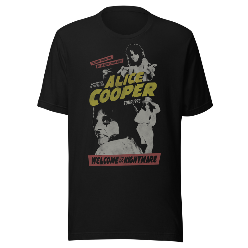 Alice Cooper - 1975 Tour Vintage T-Shirt - Black