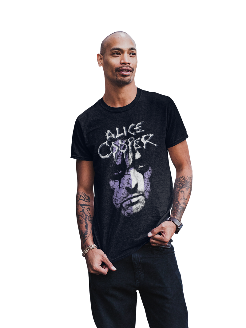 Alice Cooper - Early 2000s Vintage Jumbo Print T-Shirt - Black
