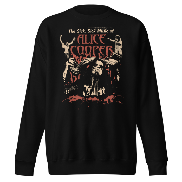 Stakes - Alice Cooper - Sick Sick Jumbo Print Sweatshirt - Black