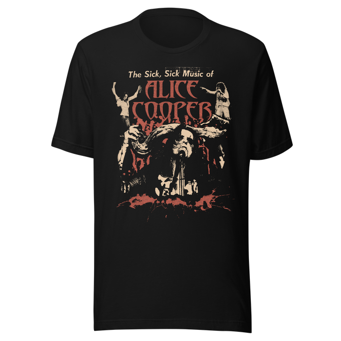 Stakes - Alice Cooper - Sick Sick Jumbo Print T-Shirt - Black