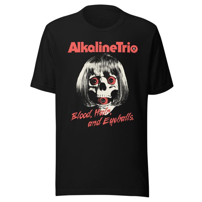 Stakes - Alkaline Trio Wig Skull T-Shirt - Black