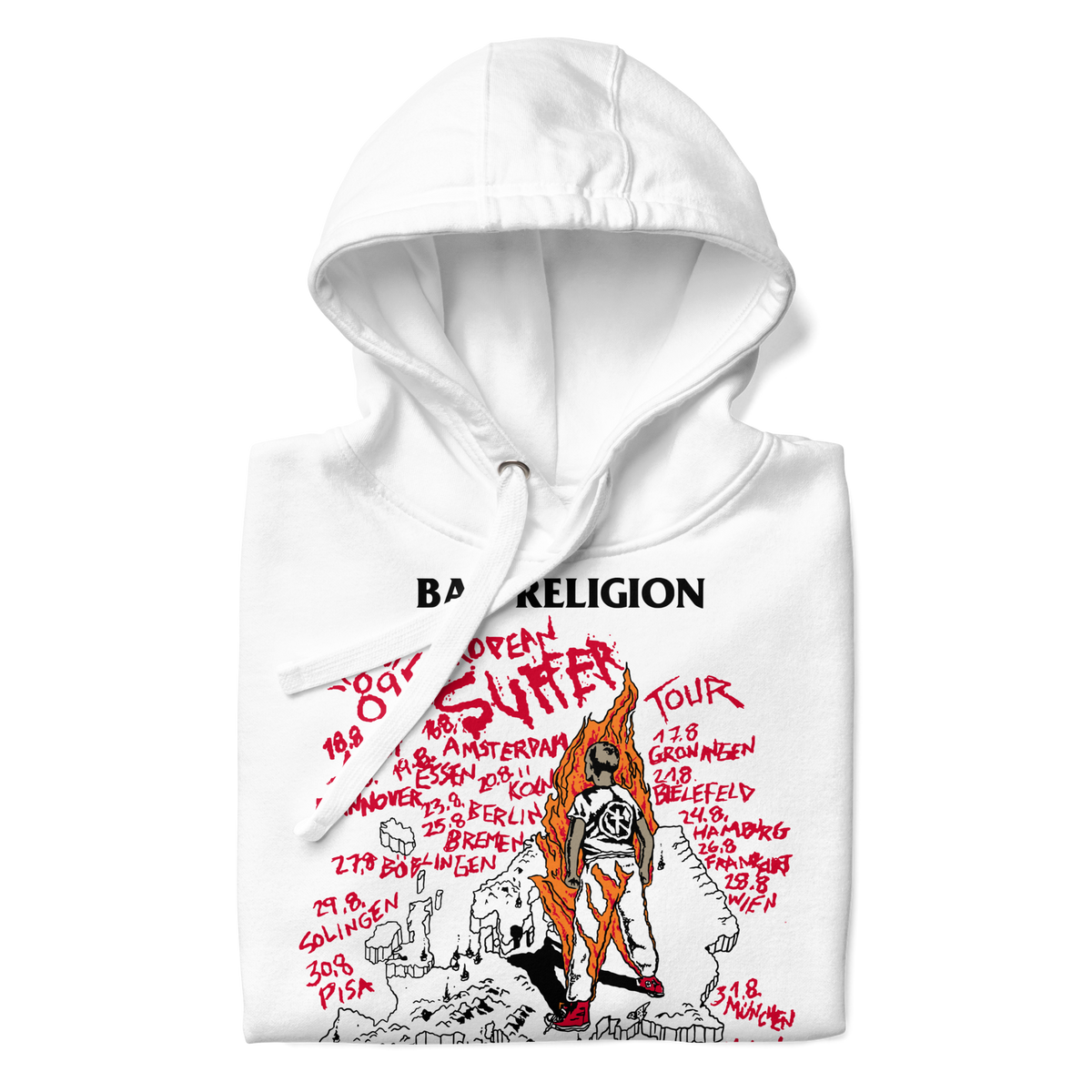Stakes - Bad Religion 1989 European Tour Vintage Hoodie - White