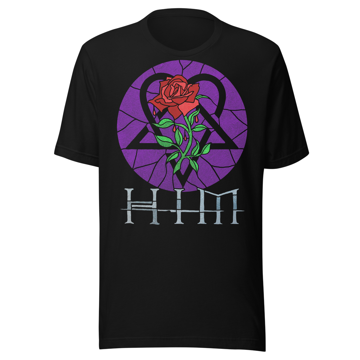 Stakes - HIM - Stained Glass Jumbo Print T-Shirt - Black