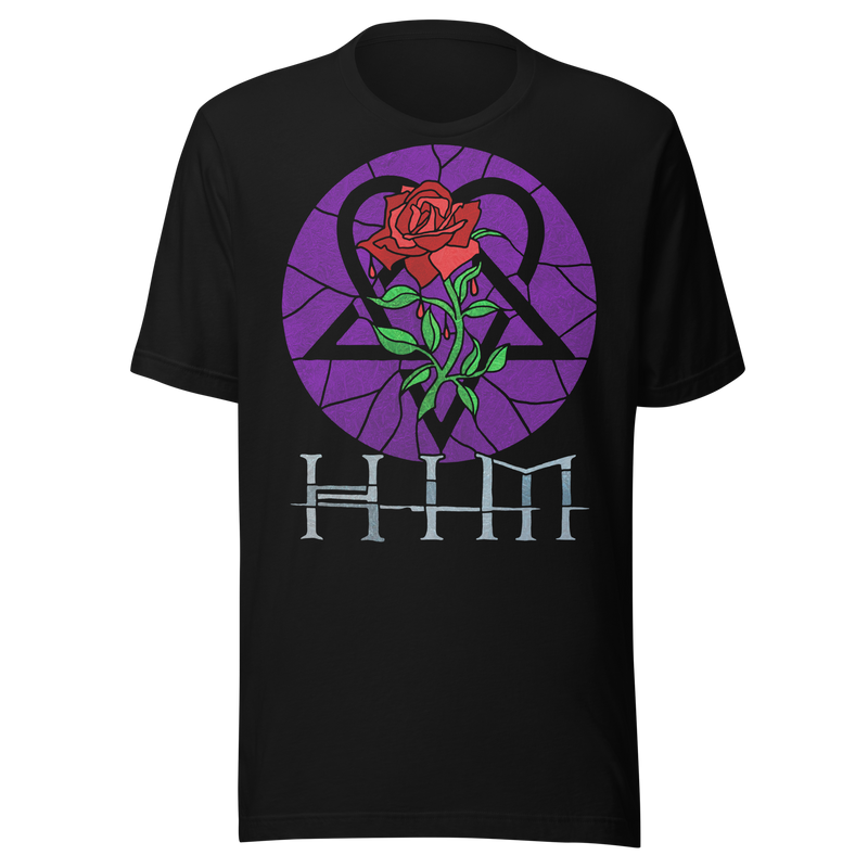 Stakes - HIM - Stained Glass Jumbo Print T-Shirt - Black