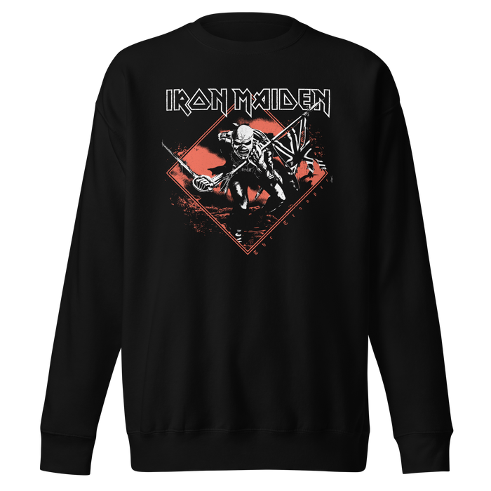 Stakes - Iron Maiden - Trooper Diamond Jumbo Print Sweatshirt - Black