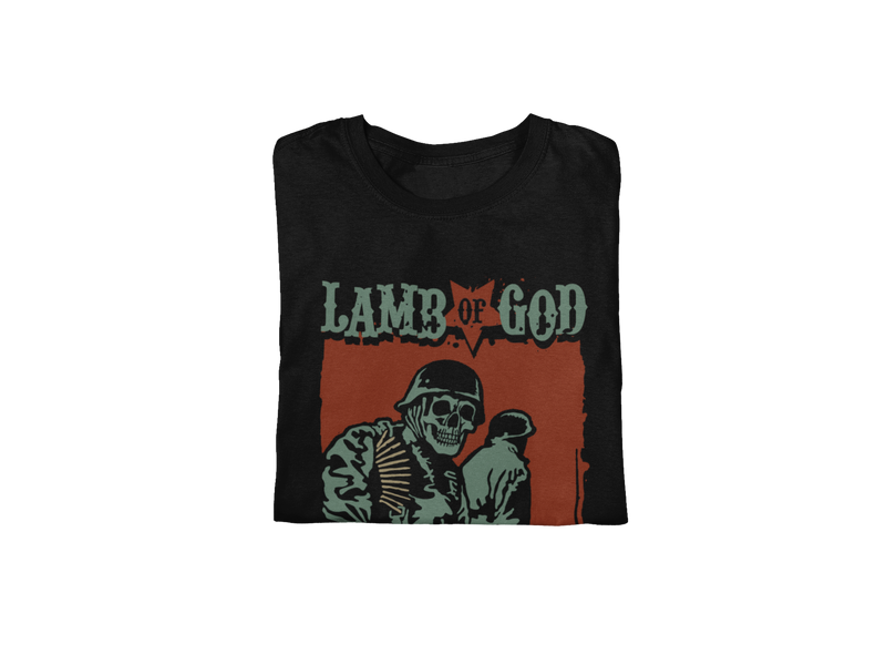 Lamb Of God - Skeleton Army Plato Quote Jumbo Print T-Shirt - Black