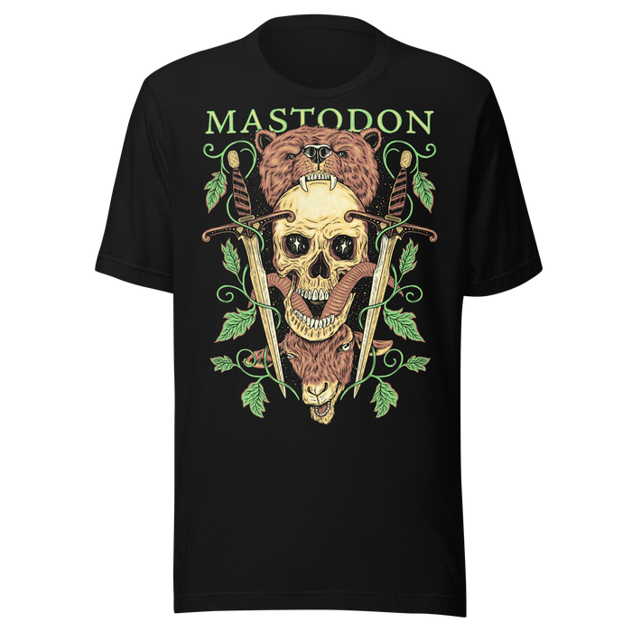 Stakes - Mastodon - On the Road Jumbo Print T-Shirt - Black