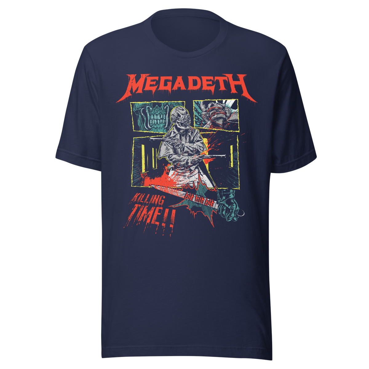 Stakes - Megadeth - Killing Time Jumbo Print T-Shirt - Navy