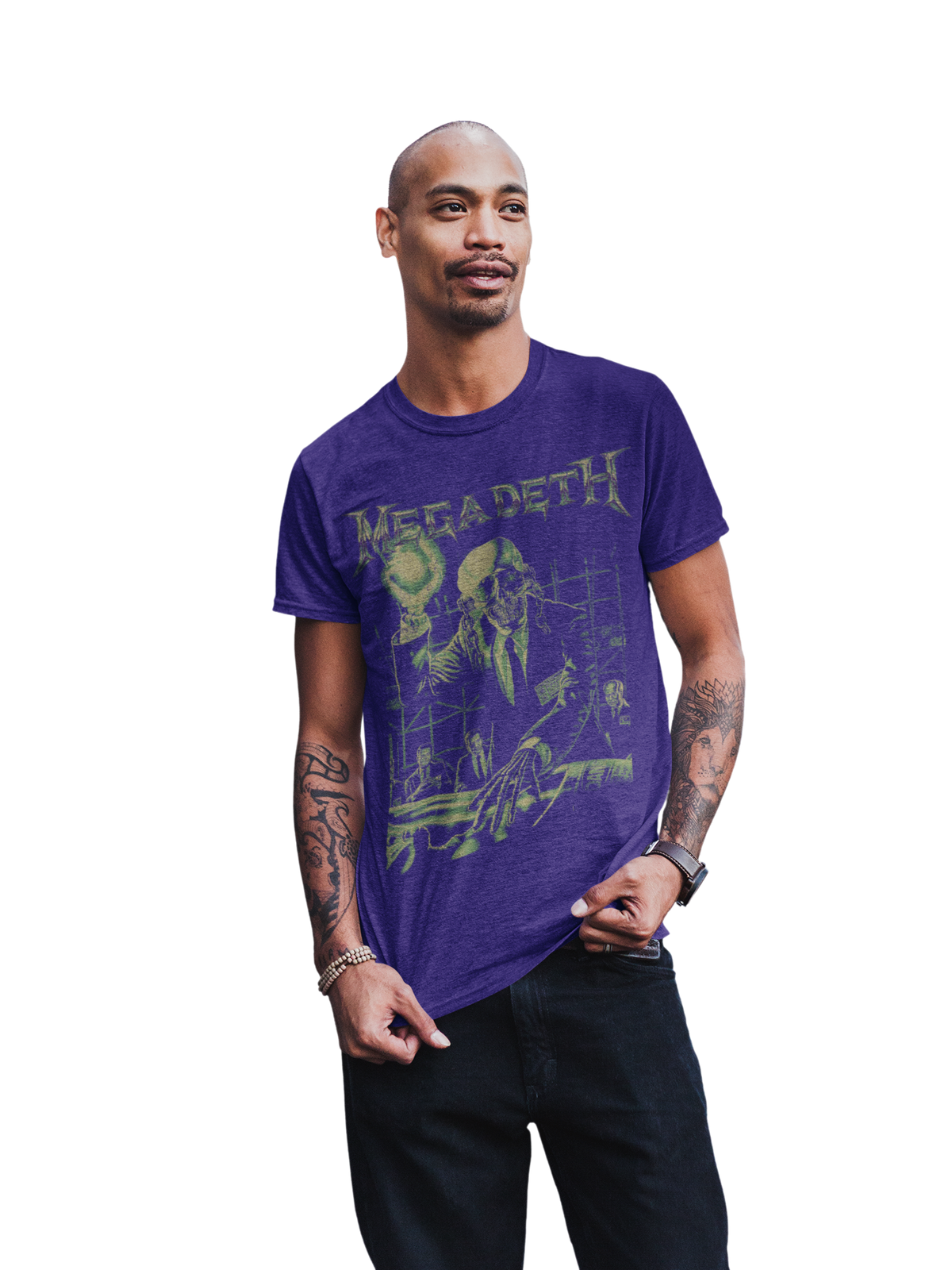 MegaDeth - See No Evil Jumbo Print T-Shirt - Purple