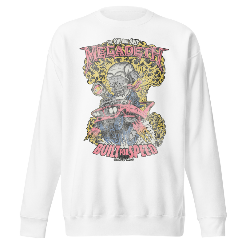 MegaDeth - Vintage Built for Speed Jumbo Print Sweatshirt - White