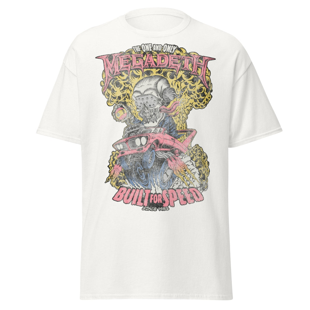 MegaDeth - Vintage Built for Speed Jumbo Print T-Shirt - White