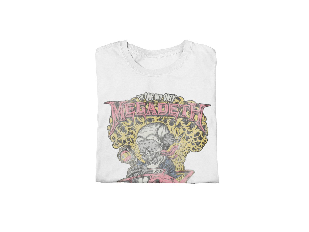 MegaDeth - Vintage Built for Speed Jumbo Print T-Shirt - White