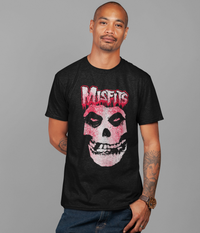 Stakes - Misfits Tagged Skull Jumbo Print T-shirt - Black