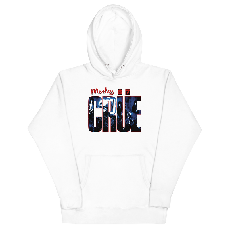 Motley Crue - 1987 Tour Vintage Classic Hoodie - White