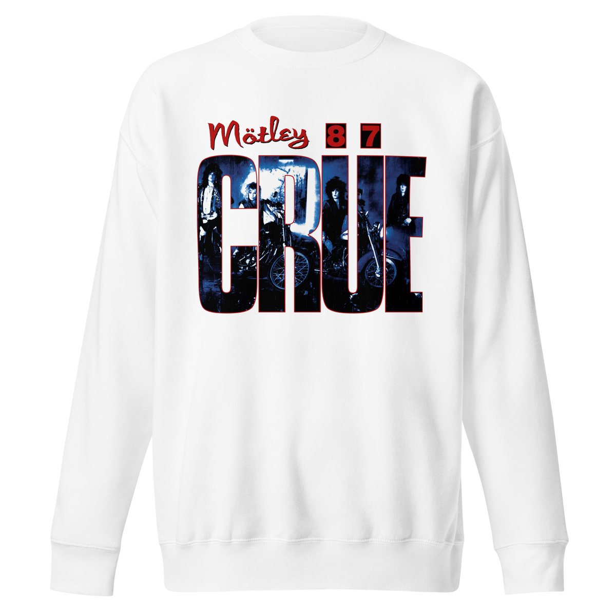 Motley Crue - 1987 Tour Vintage Jumbo Print Sweatshirt - White