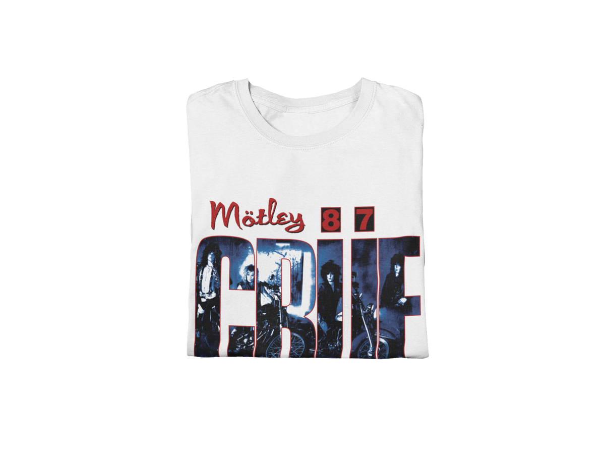 Motley Crue - 1987 Tour Vintage Jumbo Print T-Shirt - White