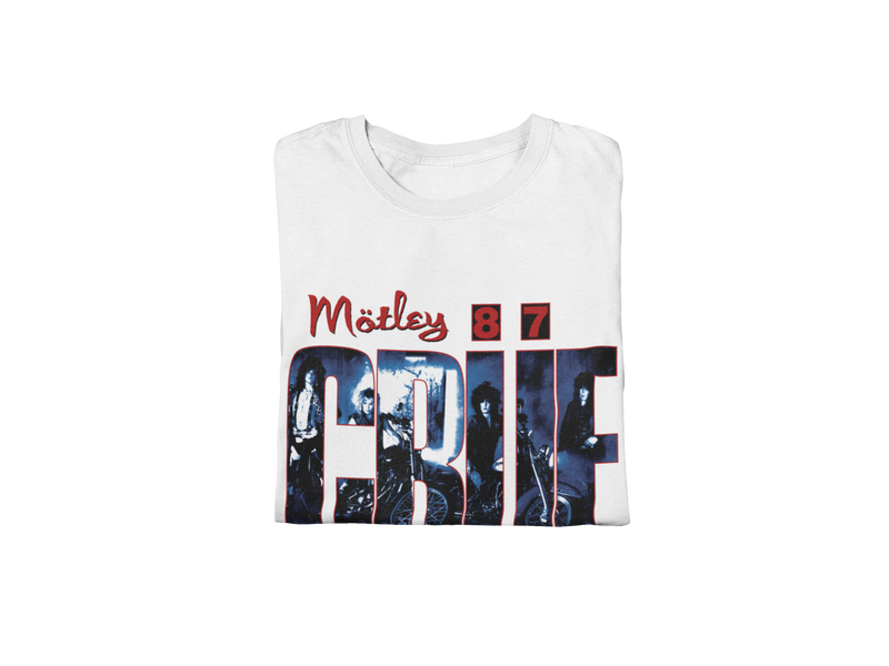 Motley Crue - 1987 Tour Vintage Jumbo Print T-Shirt - White