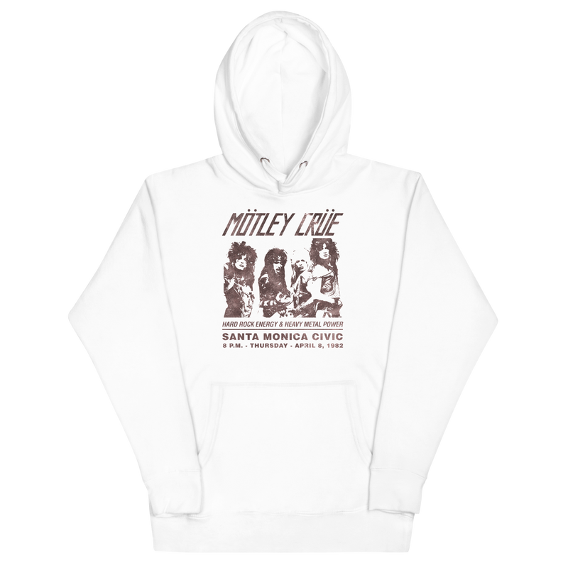 Motley Crue - '82 Santa Monica Classic Hoodie - White