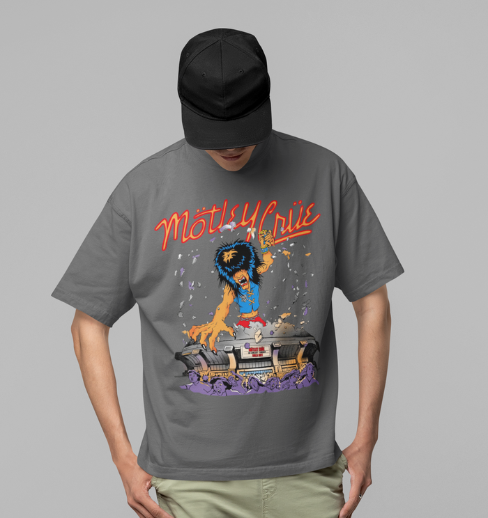 Motley Crue - Allister Dome Jumbo Print T - Gray