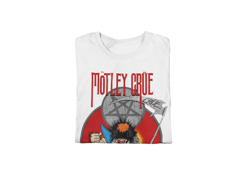 Motley Crue - Allister Reaper Jumbo Print T - White