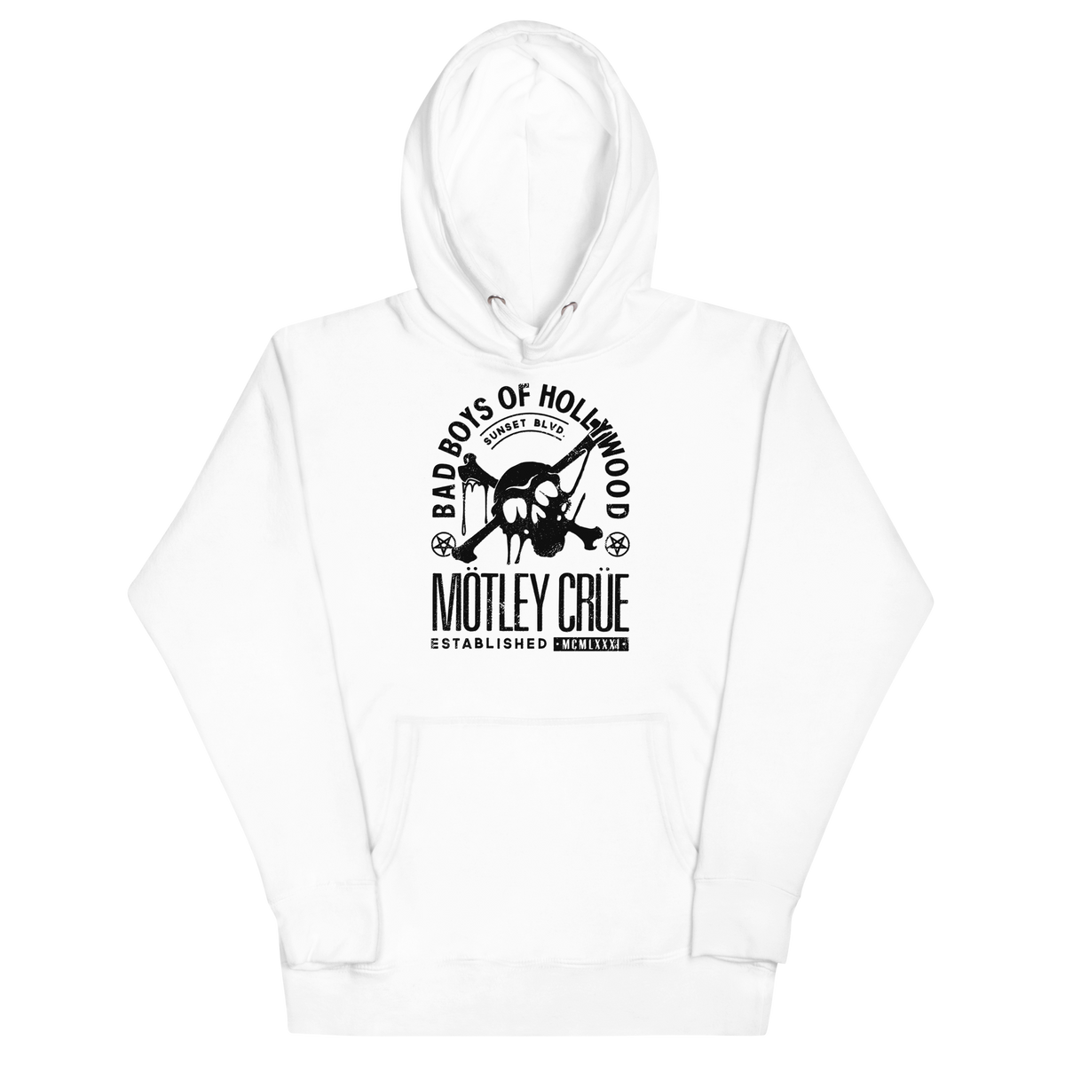 Motley Crue - Bad Boys of Hollywood Classic Hoodie - White