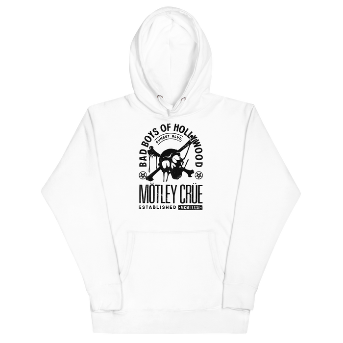 Motley Crue - Bad Boys of Hollywood Classic Hoodie - White