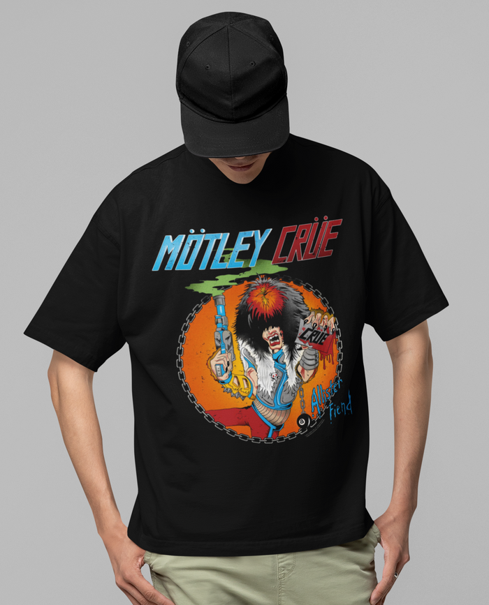 Motley Crue - Smoking Allister Jumbo Print T - Black