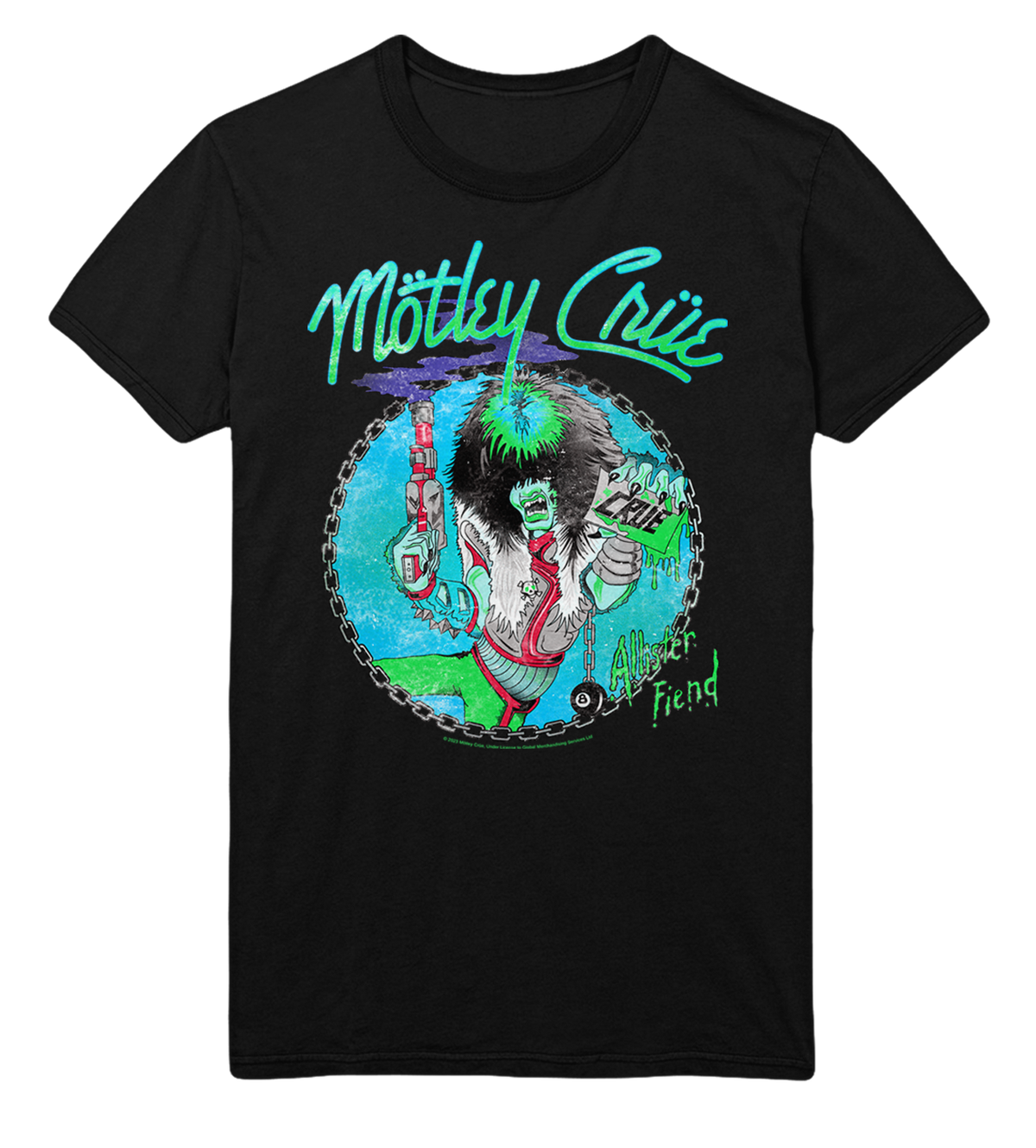Motley Crue - Turquoise Allister Jumbo Print T - Black