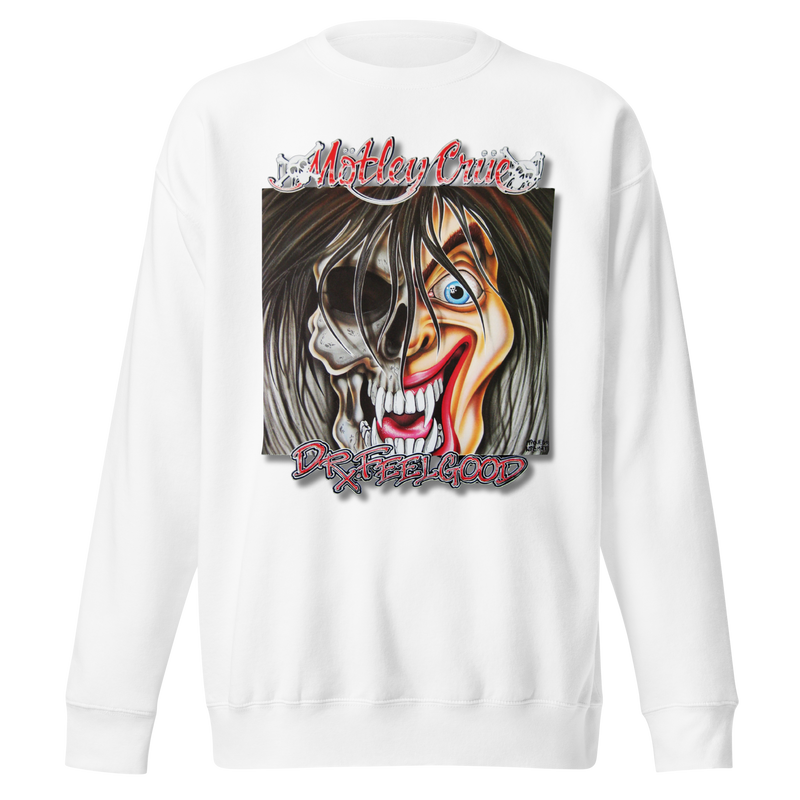 Motley Crue - Vintage Dr. Feelgood Jumbo Print Sweatshirt - White