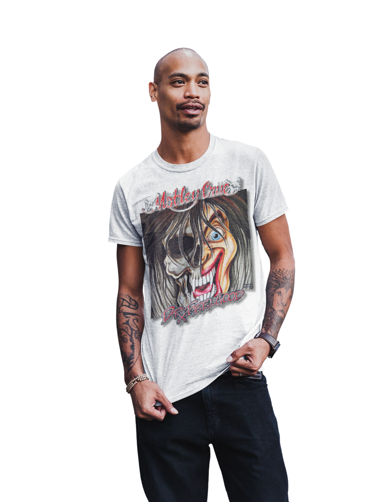 Motley Crue - Vintage Dr. Feelgood Jumbo Print T-Shirt - White