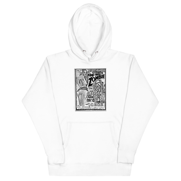 Stakes - Rob Zombie Live at the CBGB Hoodie - White