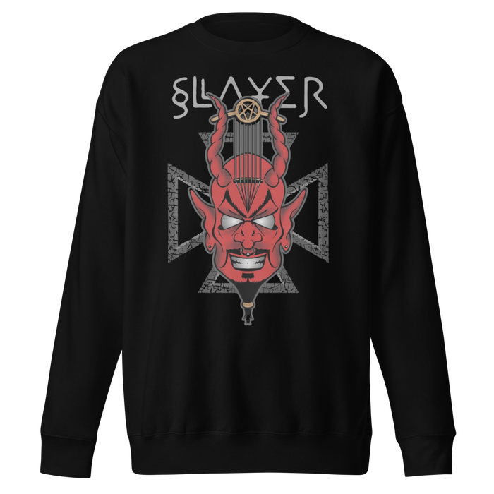 Stakes - Slayer Devil's Horns Vintage Jumbo Print Sweatshirt - Black