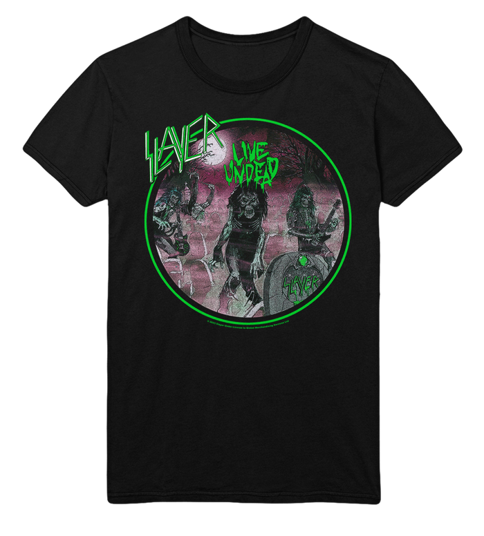 Stakes - Slayer Neon Green Undead Jumbo Print T-Shirt - Black