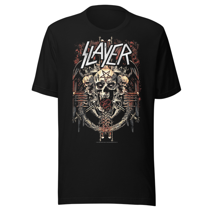 Stakes - Slayer - Three Skulls Jumbo Print T-Shirt - Black