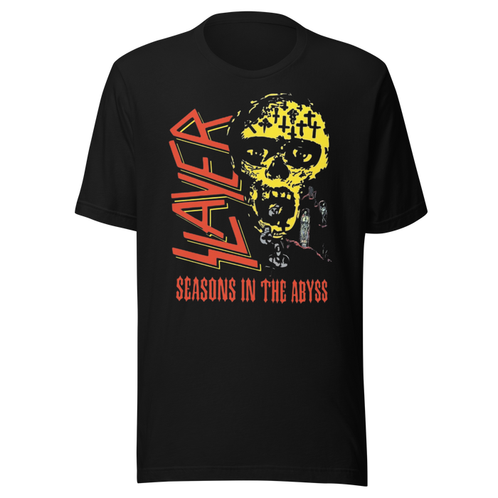 Stakes - Slayer Vintage 1990 Season's In the Abyss Jumbo Print T-Shirt - Black